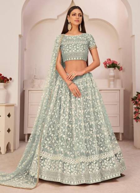 Gray Colour KELAYA 1 Heavy Wedding Wear Embroidery Work Fancy Lahenga Choli Collection 2103-A